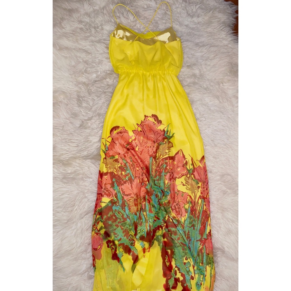 Aidan Mattox Yellow floral sundress - Picture 2 of 8